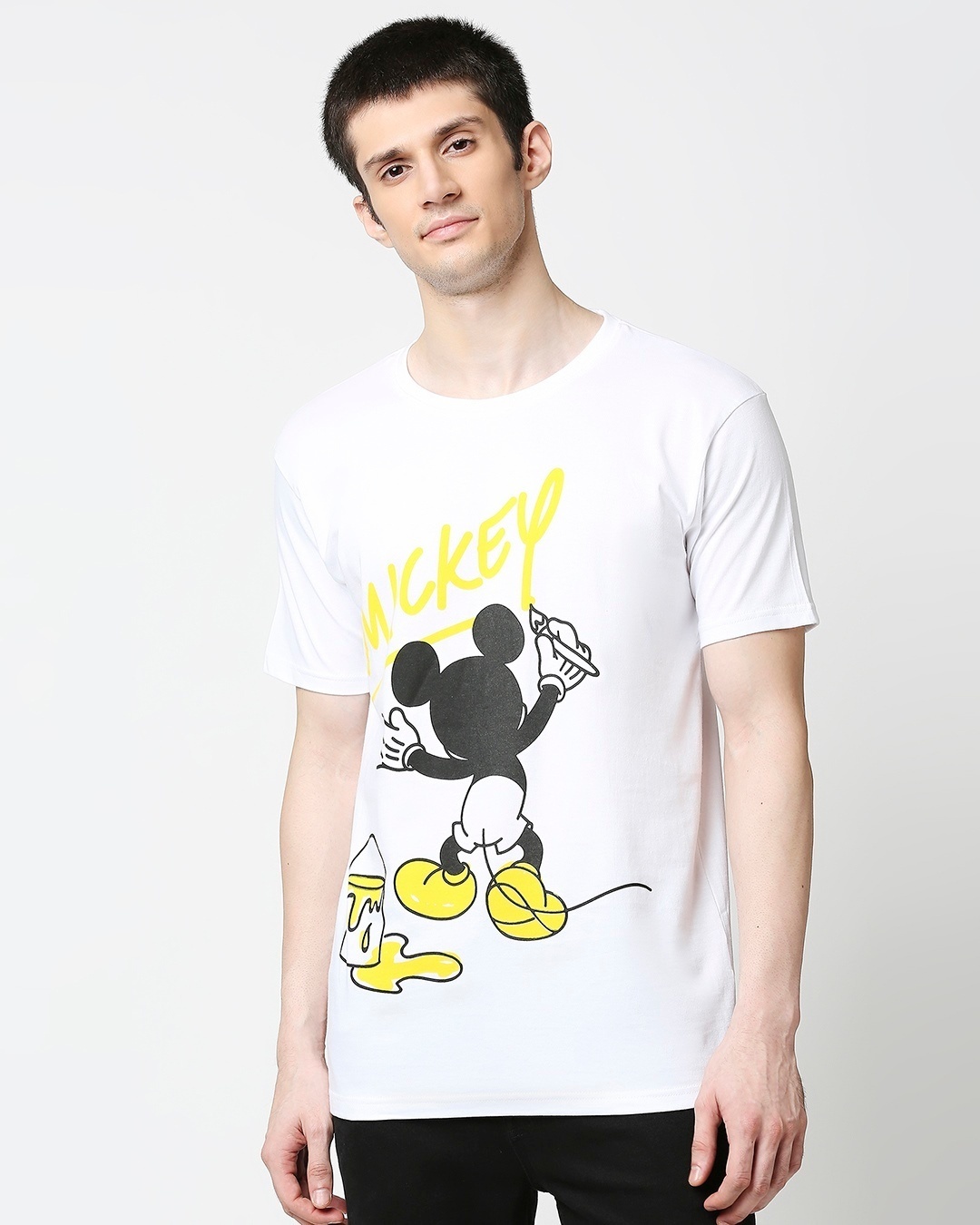 Shop Mickey Paint Half Sleeves T-Shirt (DL)-Back