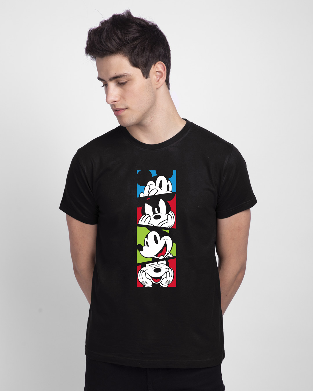 Shop Mickey Pop Block (DL) Half Sleeve T-shirt-Back