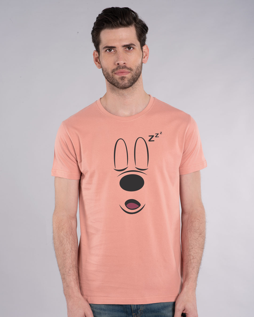 Shop Mickey Sleepy Half Sleeve T-Shirt (DL)-Back