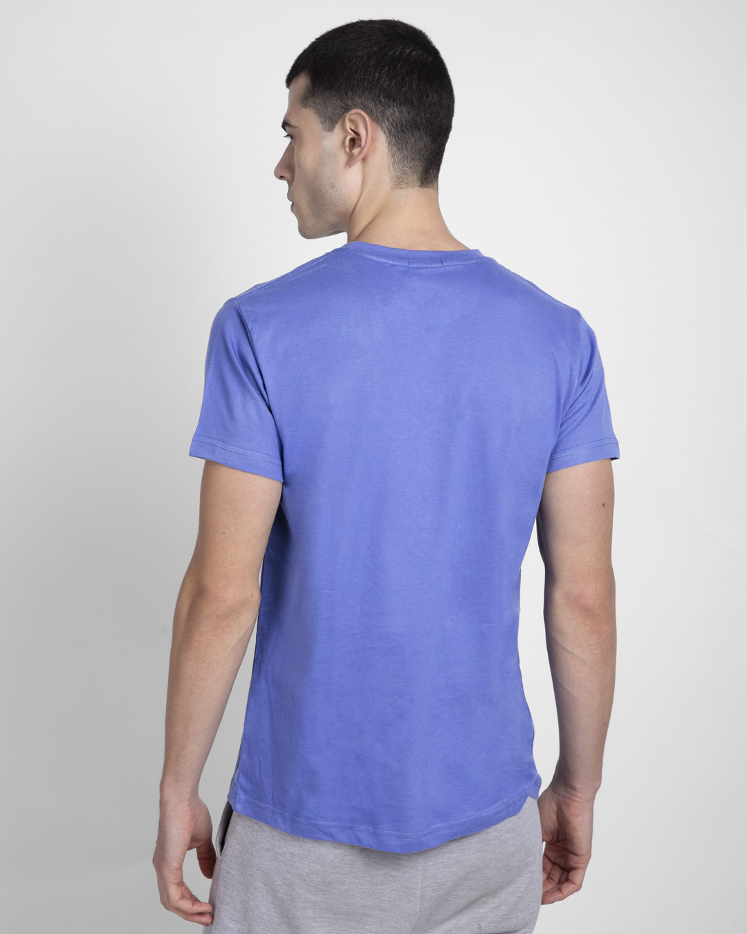 Shop Mickey Trio Call Half Sleeve T-Shirt (Blue Haze)-Back
