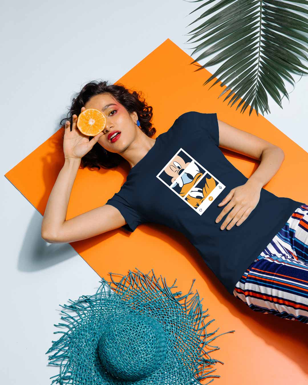 

Mickey Trio Call Half Sleeve T-Shirt (DL) Women' Half Sleeve Printed T-shirt Bewakoof.com, Blue
