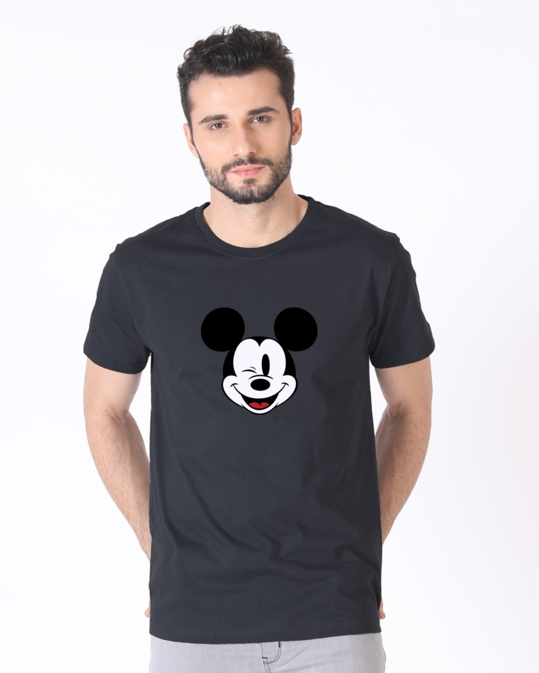 Shop Mickey Wink Half Sleeve T-Shirt-Back