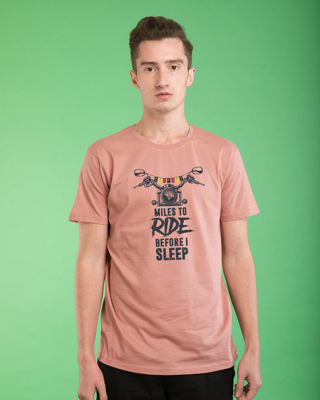 Shop Miles To Ride Half Sleeve T-Shirt-Back