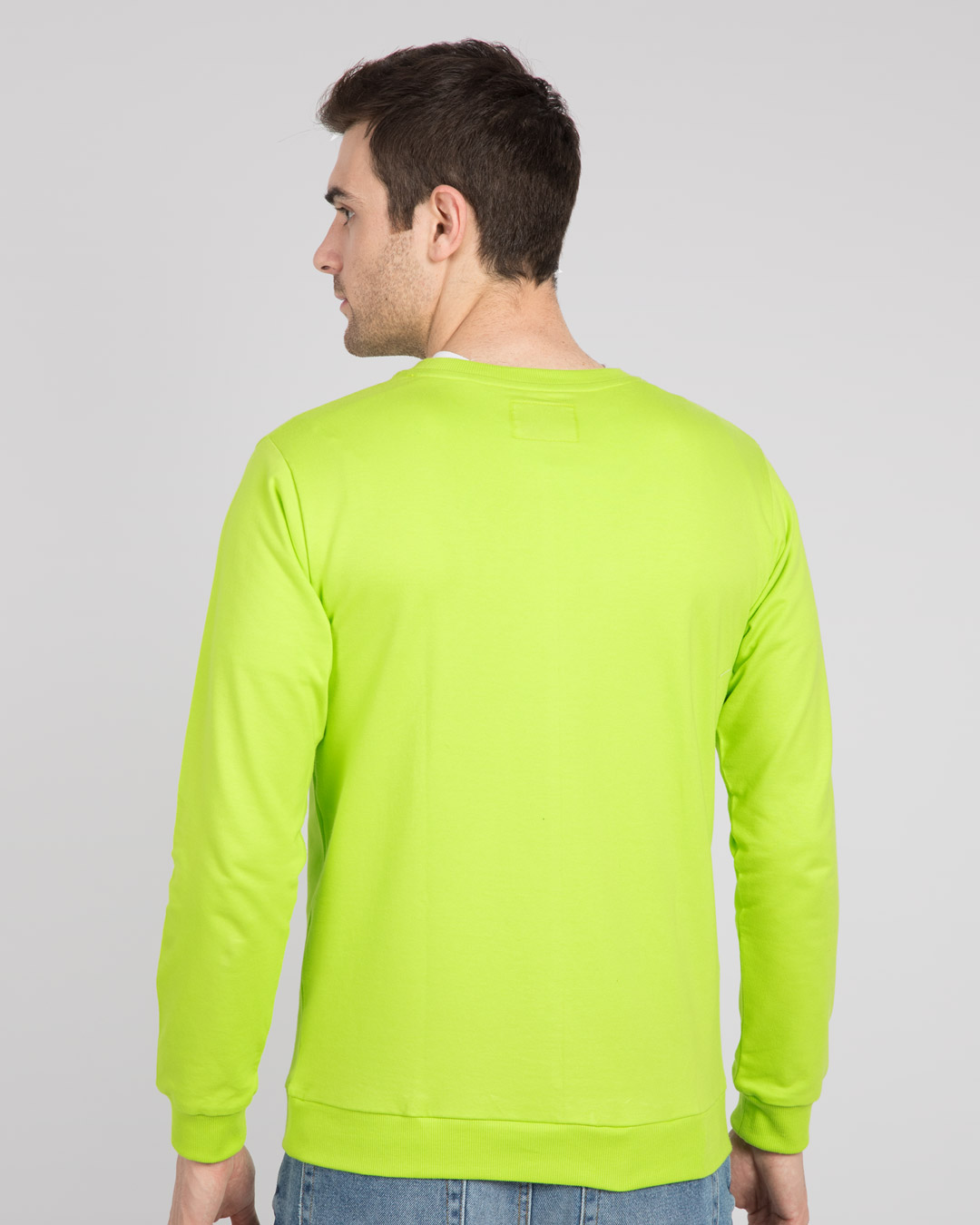 Shop Milestone Fleece Sweatshirt Neon Green-Back