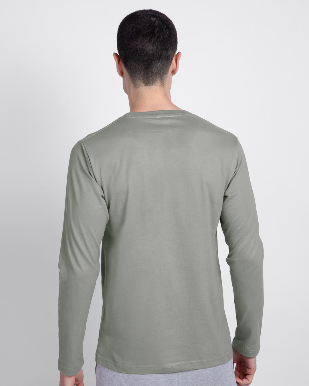 Shop Milestone Full Sleeve T-Shirt Meteor Grey-Back
