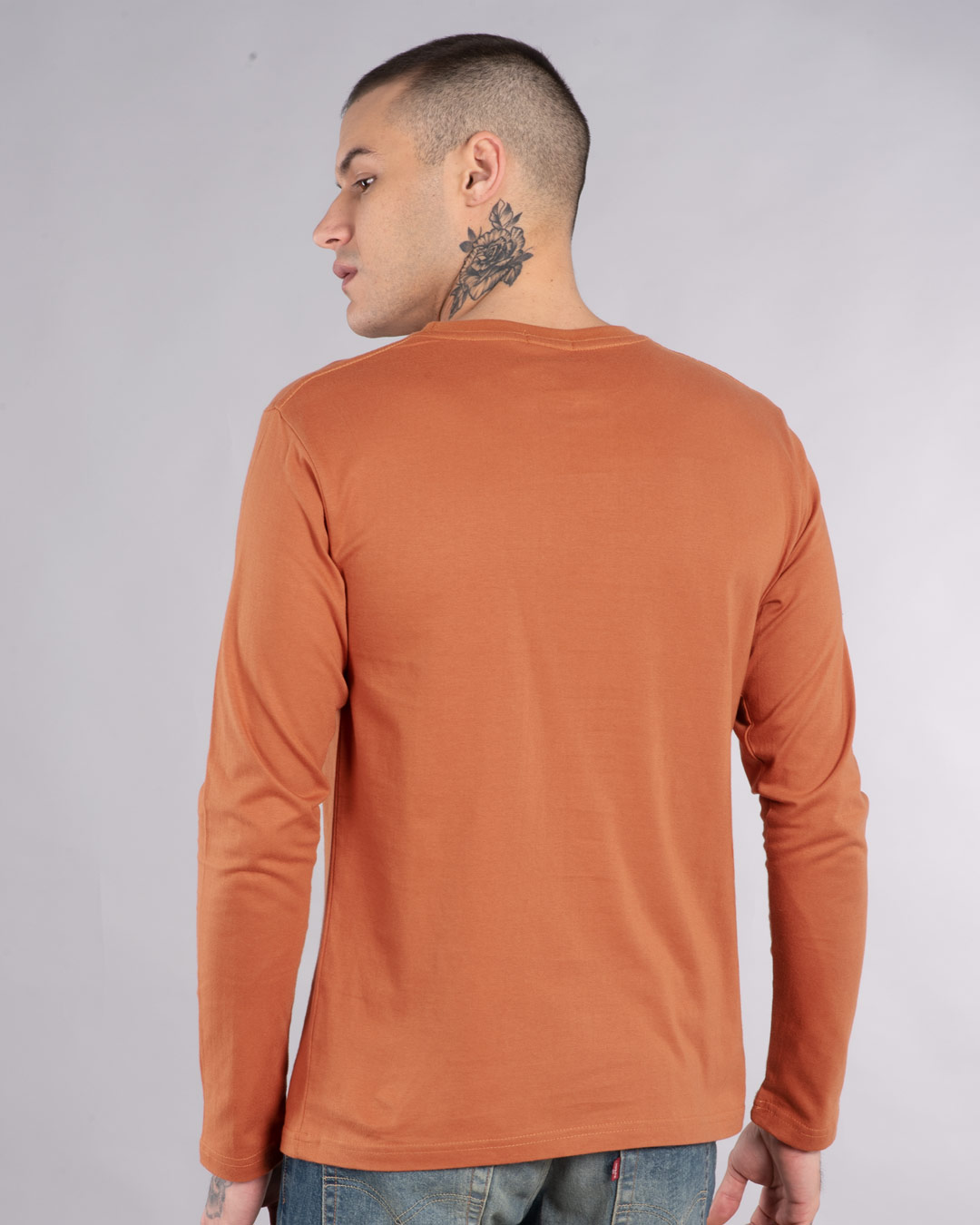 Shop Milestone Full Sleeve T-Shirt Vintage Orange-Back