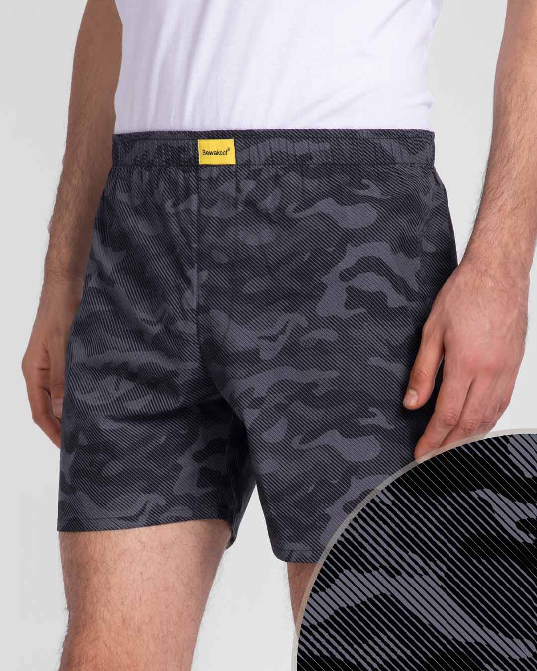 Buy Men's Gery Military Camo Boxers Online in India at Bewakoof