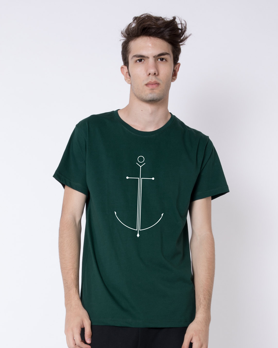 Shop Minimal Anchor Half Sleeve T-Shirt-Back