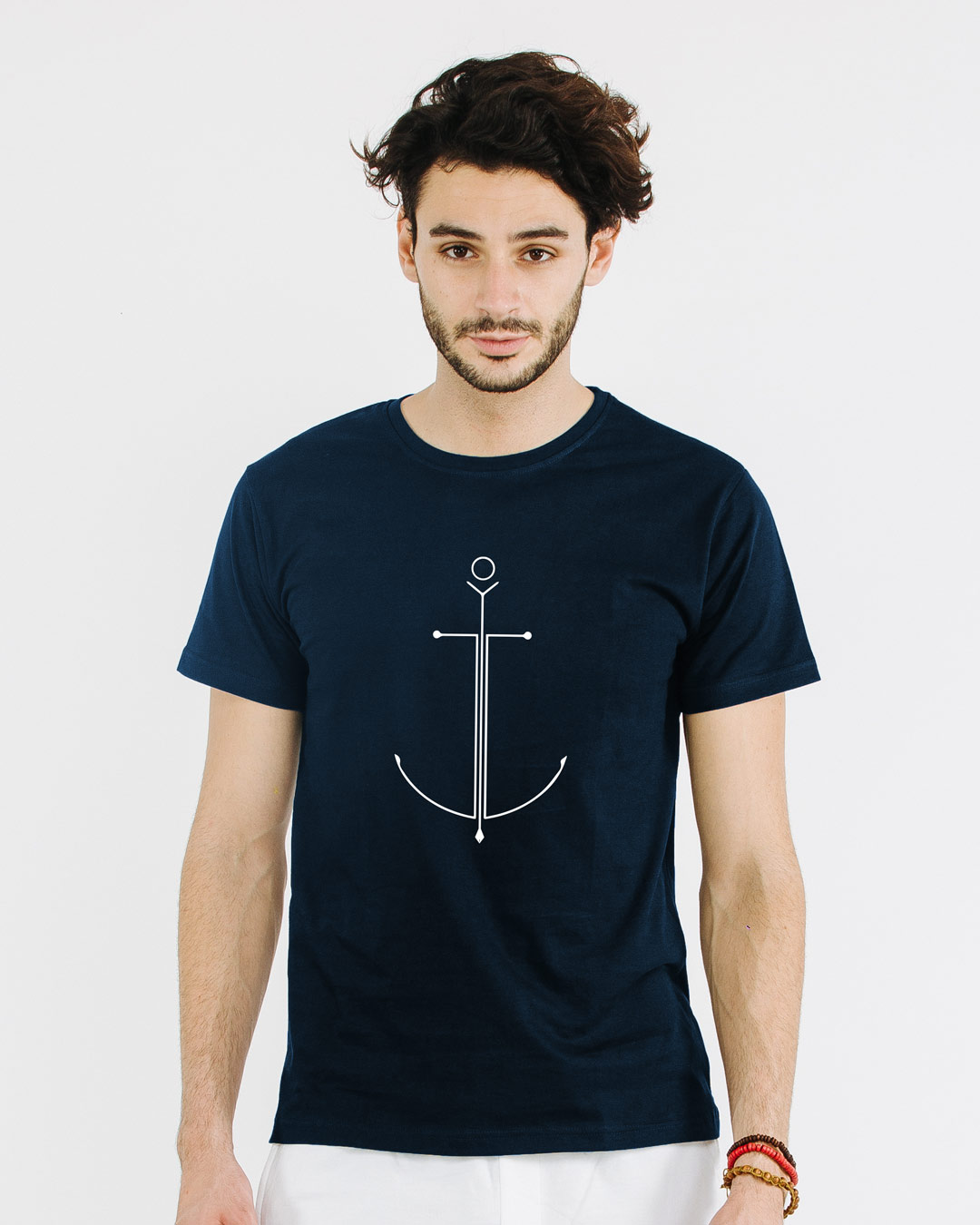 Shop Minimal Anchor Half Sleeve T-Shirt-Back