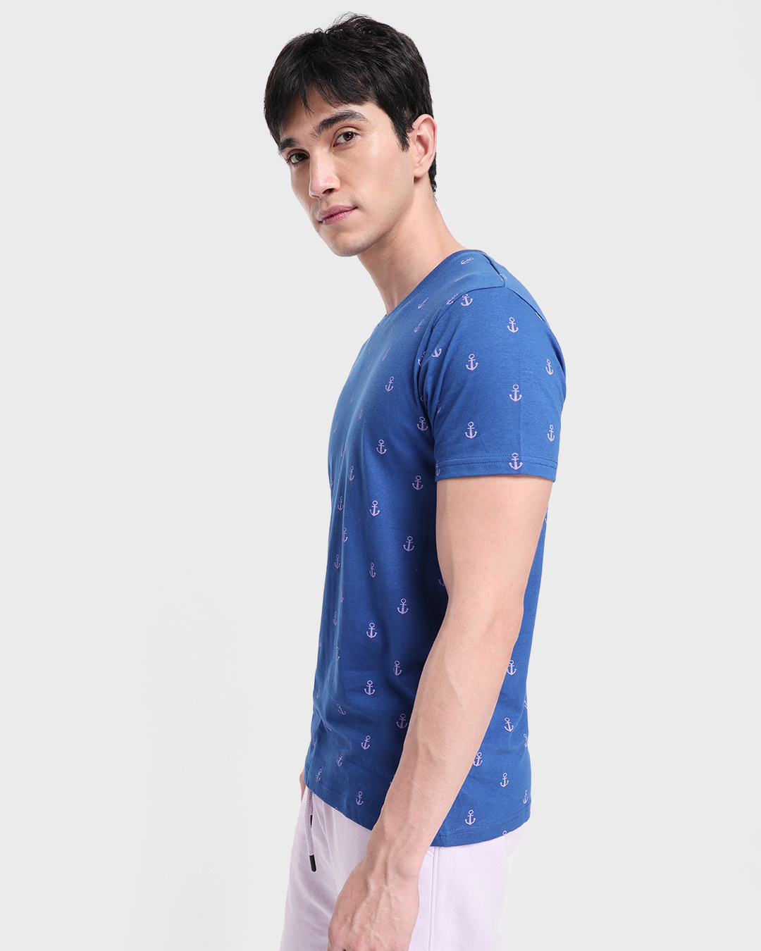 Shop Minimal Anchor Half Sleeves AOP T-Shirt-Back