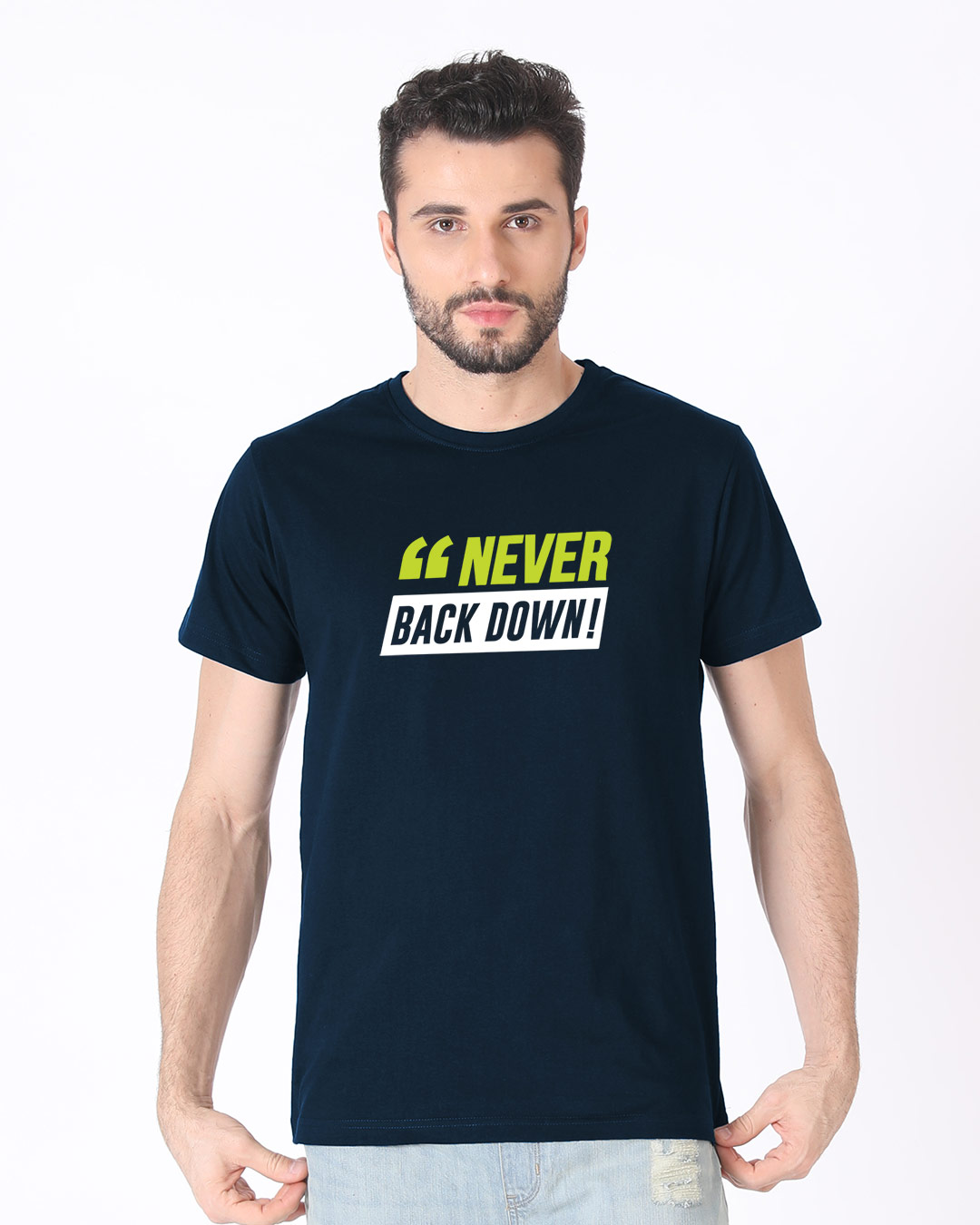 Shop Minimal Back Down Half Sleeve T-Shirt-Back