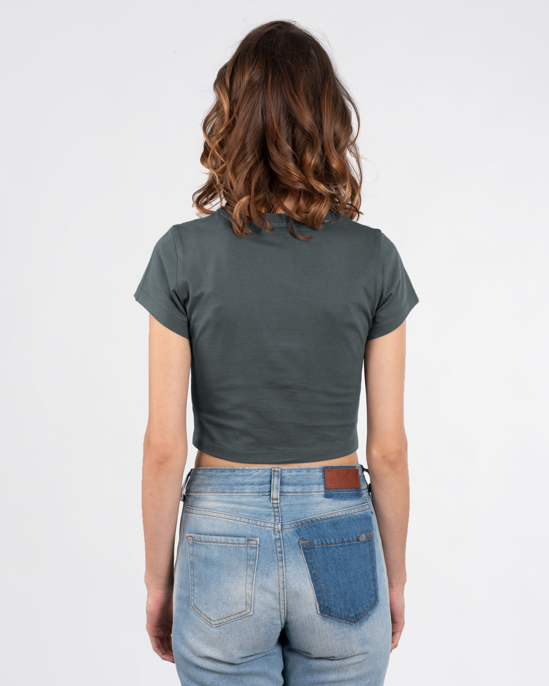 Shop Minimal Believe Round Neck Crop Top T-Shirt-Back