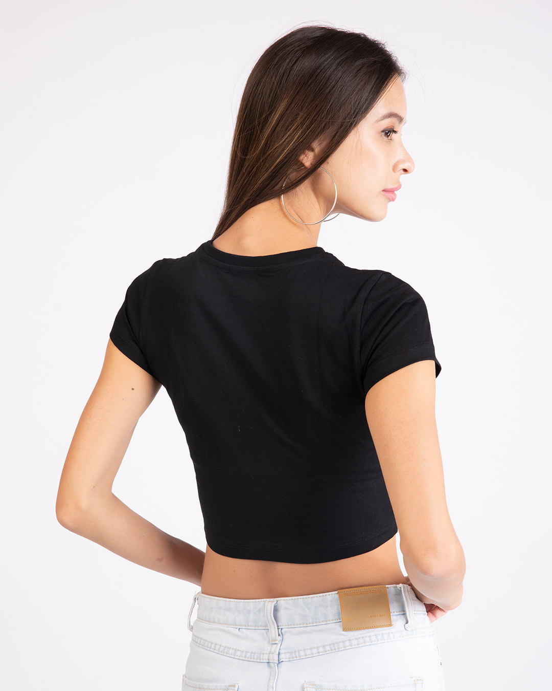 Shop Minimal Believe Round Neck Crop Top T-Shirt-Back