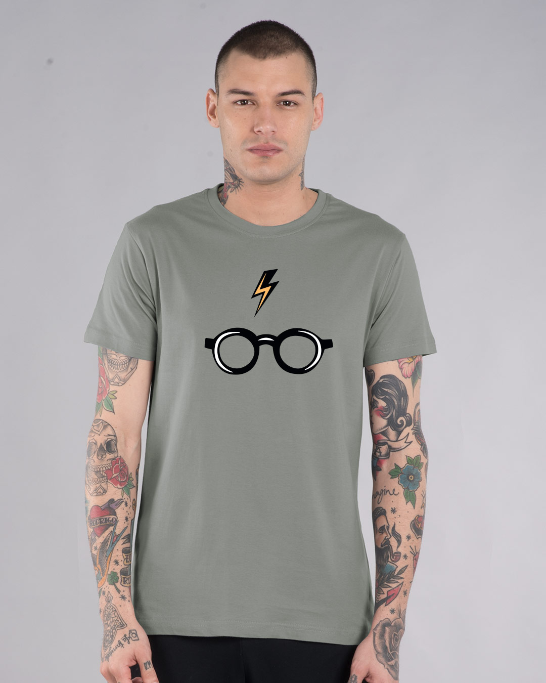 Shop Minimal Harry Potter Half Sleeve T-Shirt (HPL)-Back