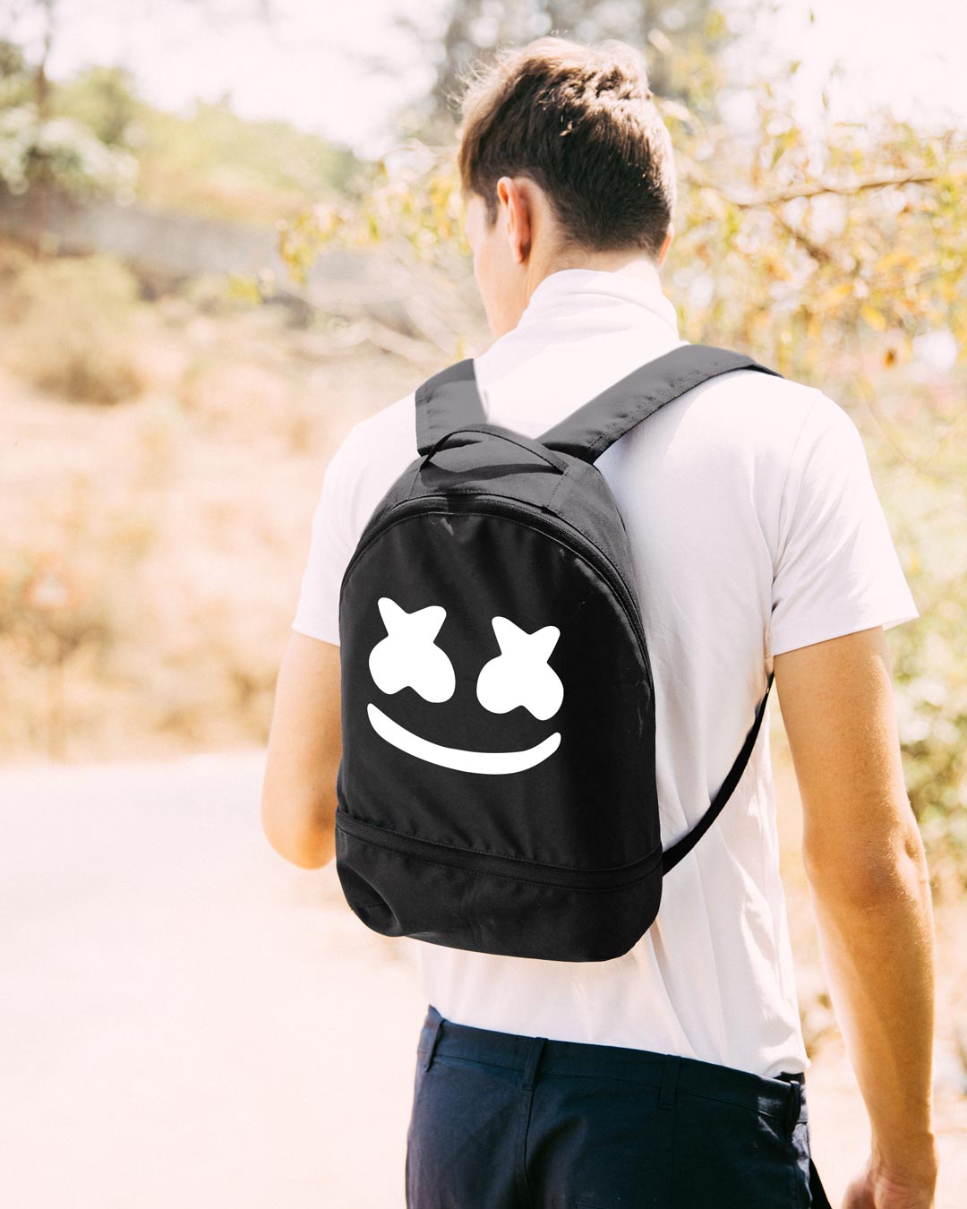 Marshmello Backpack Usb Rechargeable Backpack Student School Bag | Fruugo IE