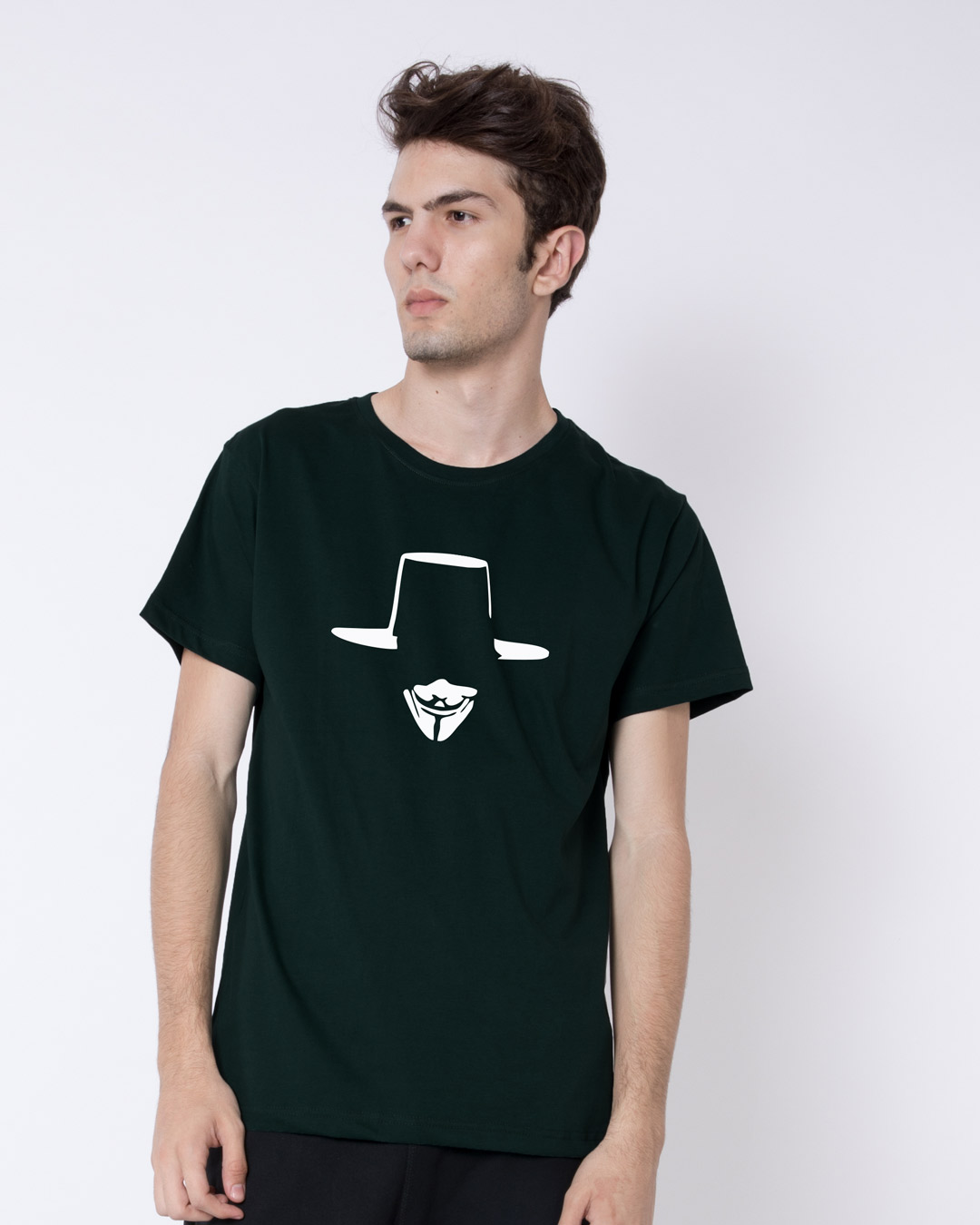 Shop Minimal V Half Sleeve T-Shirt-Back