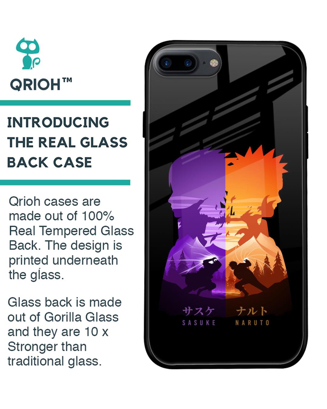 Shop Minimalist Anime Premium Glass Case for iPhone 8 Plus (Shock Proof, Scratch Resistant)-Back
