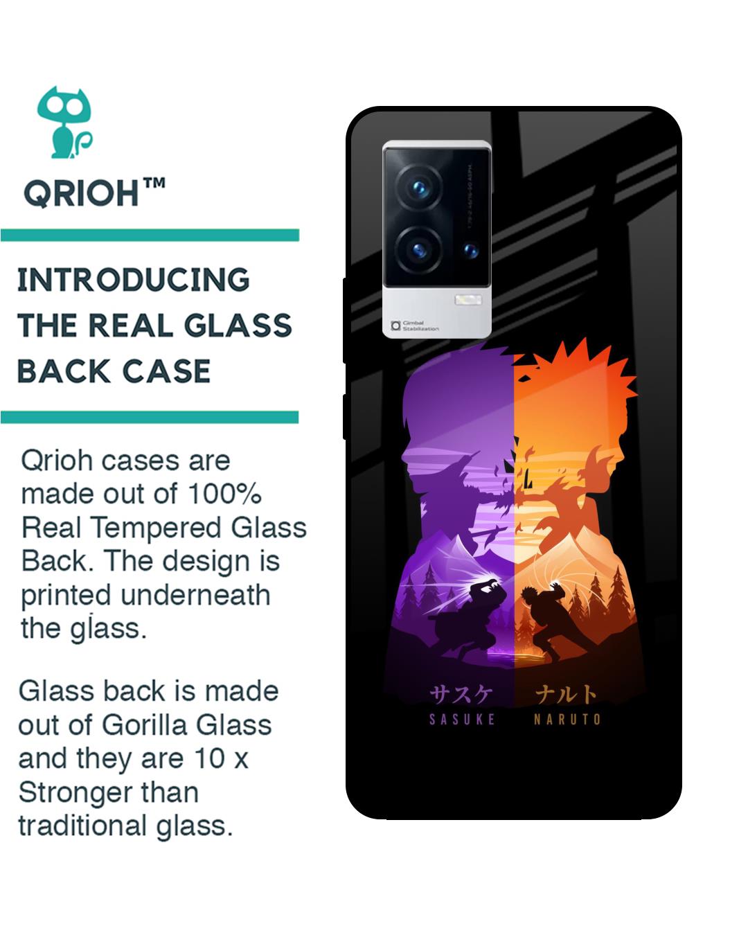 Shop Minimalist Anime Premium Glass Case for IQOO 9 5G (Shock Proof,Scratch Resistant)-Back