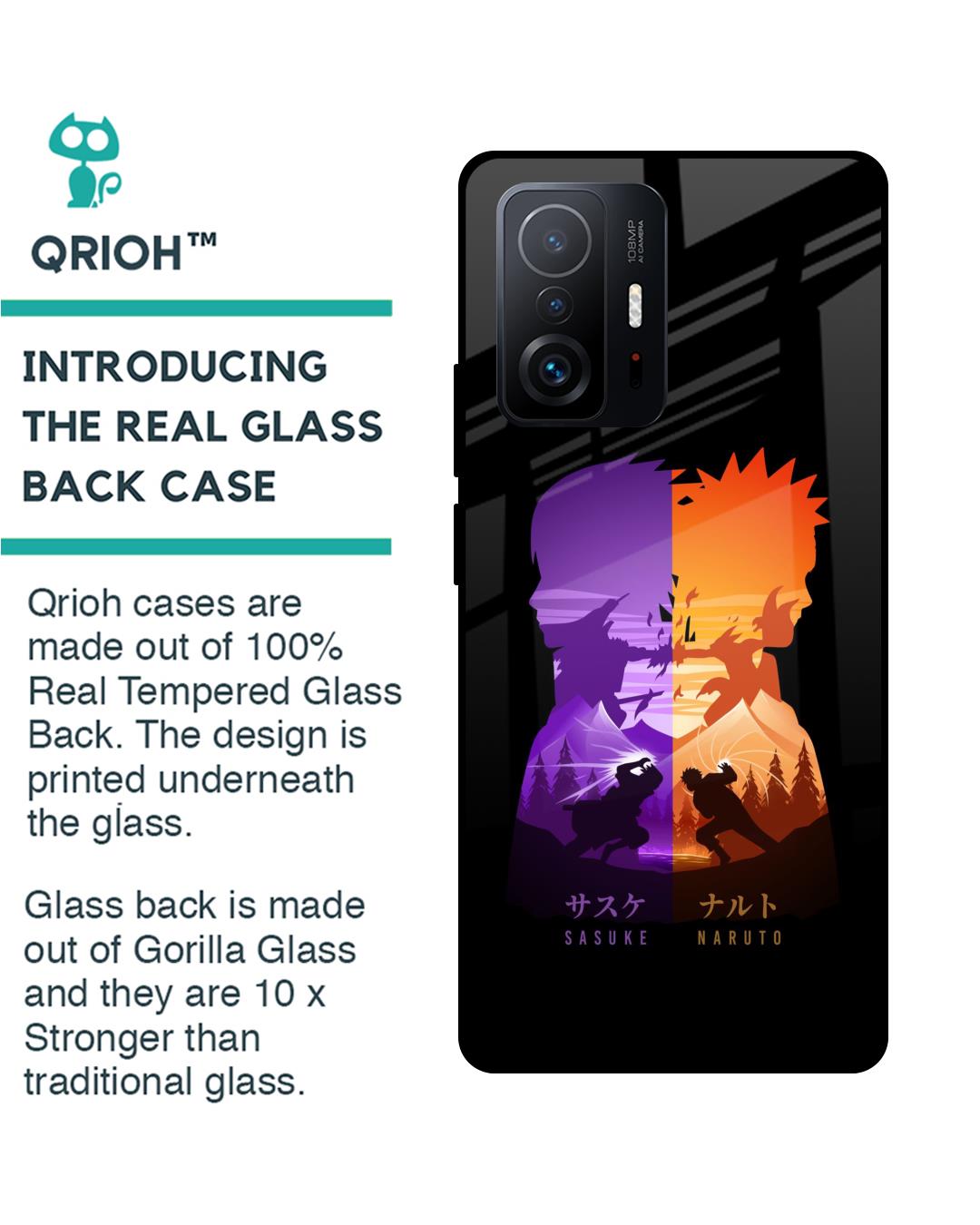 Shop Minimalist Anime Premium Glass Case for Mi 11T Pro 5G (Shock Proof,Scratch Resistant)-Back