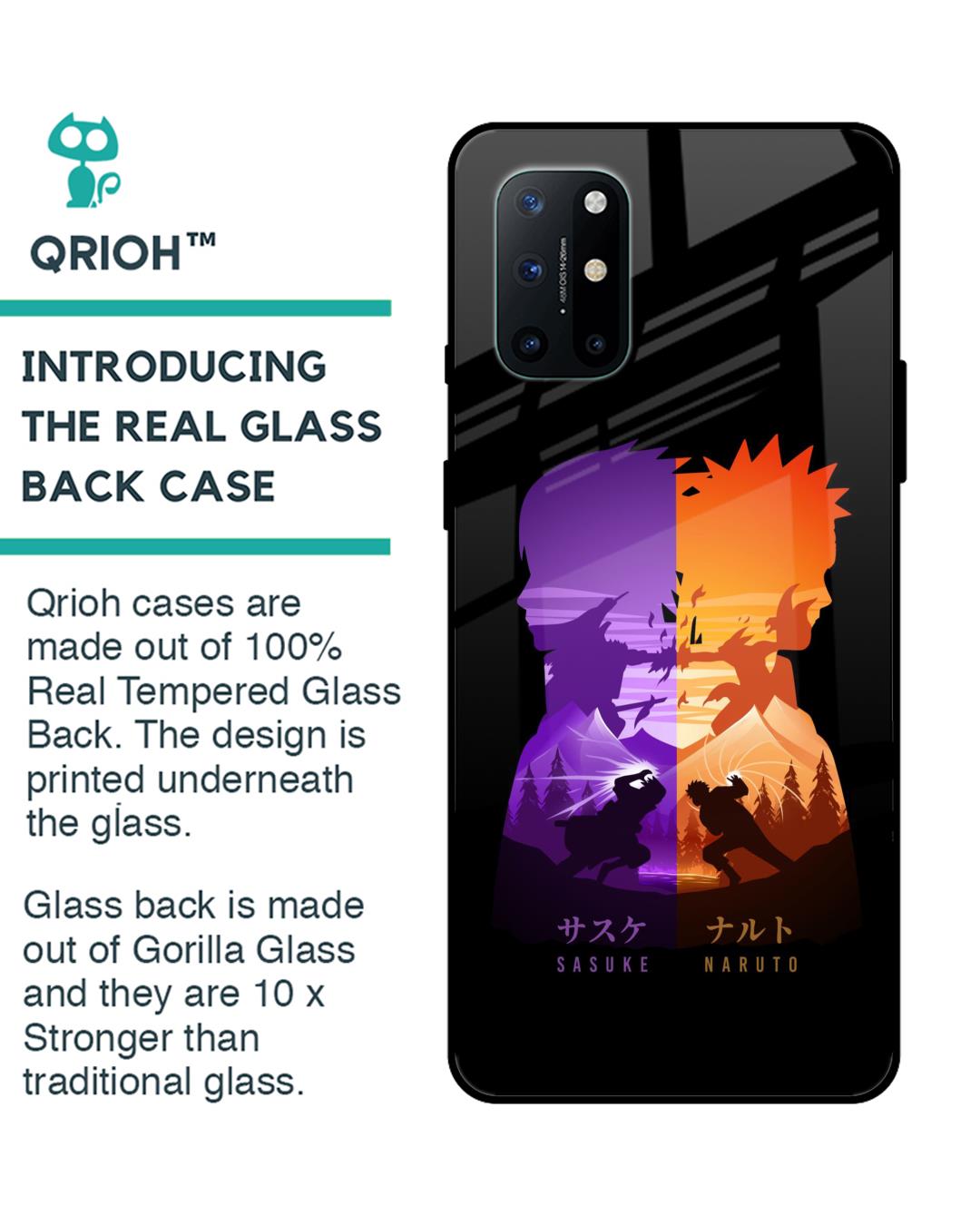 Shop Minimalist Anime Premium Glass Case for OnePlus 8T (Shock Proof,Scratch Resistant)-Back