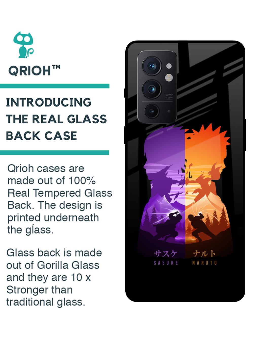 Shop Minimalist Anime Premium Glass Case for OnePlus 9RT 5G (Shock Proof,Scratch Resistant)-Back