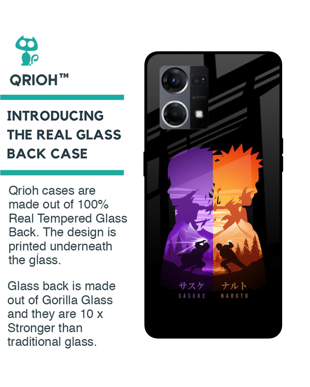 Shop Minimalist Anime Premium Glass Case for Oppo F21s Pro (Shock Proof,Scratch Resistant)-Back