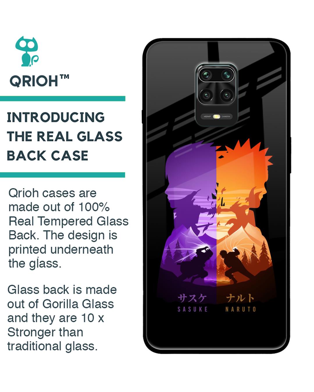 Shop Minimalist Anime Premium Glass Case for Poco M2 Pro (Shock Proof, Scratch Resistant)-Back