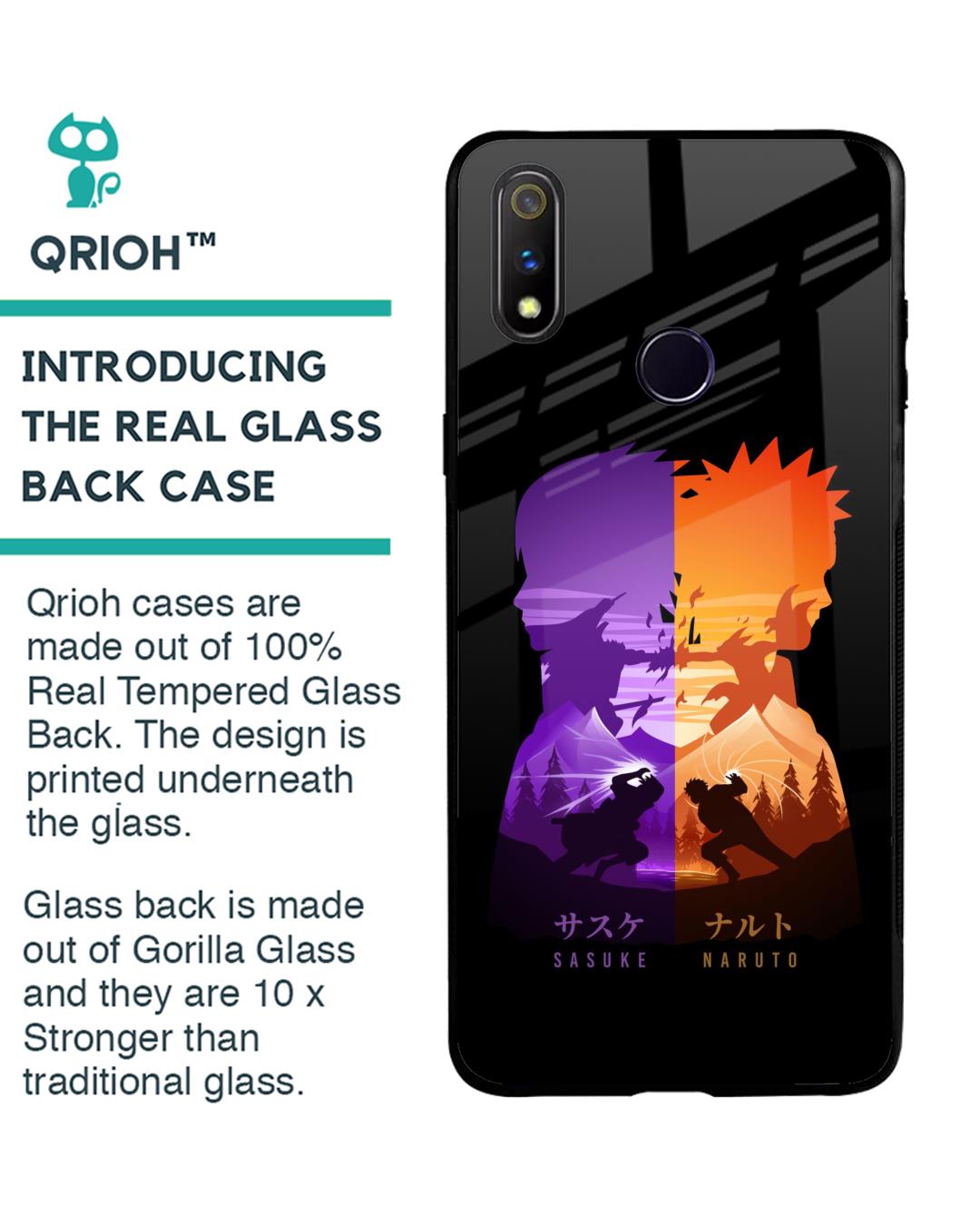 Shop Minimalist Anime Premium Glass Case for Realme 3 Pro (Shock Proof, Scratch Resistant)-Back