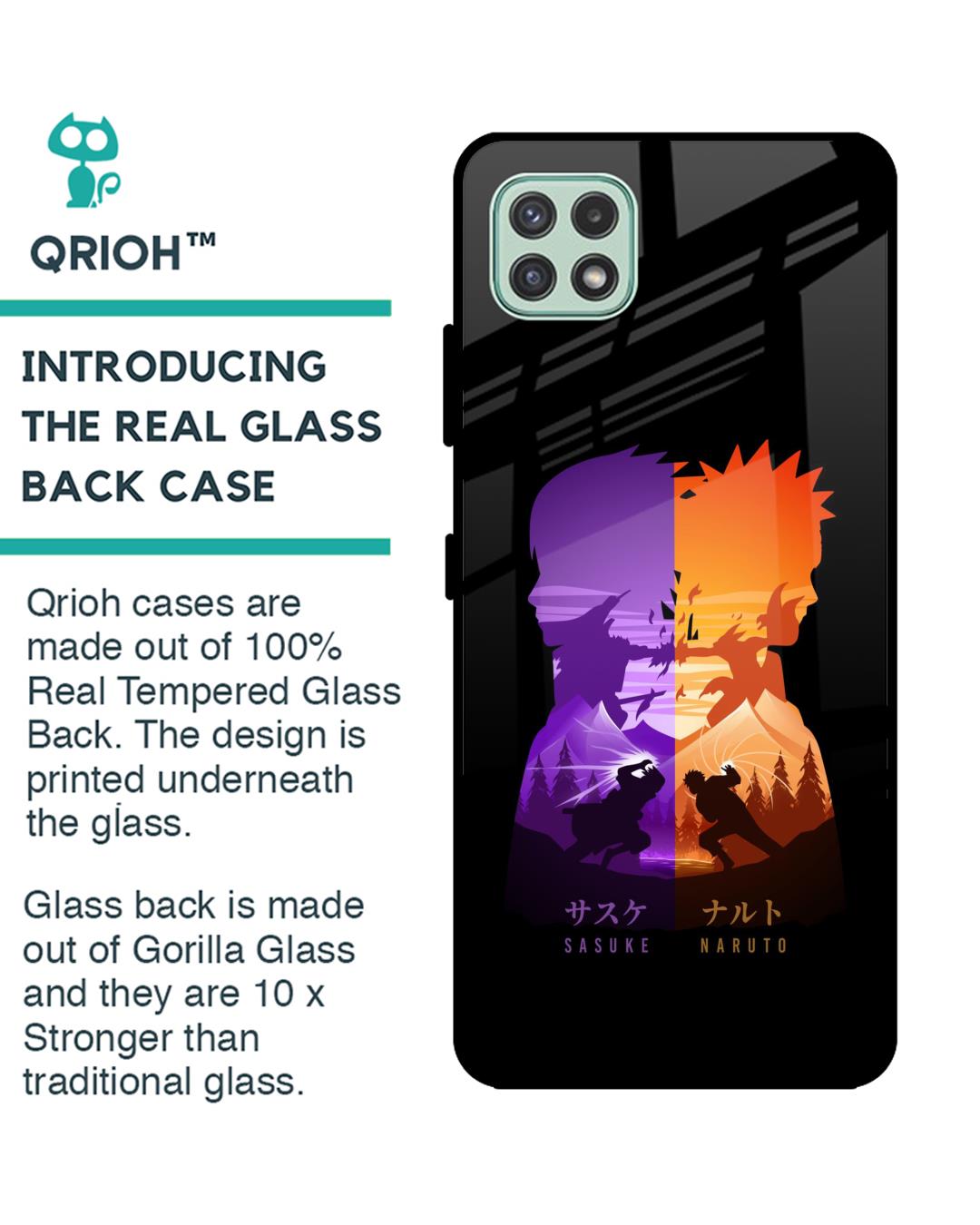 Shop Minimalist Anime Premium Glass Case for Samsung Galaxy A22 5G (Shock Proof,Scratch Resistant)-Back