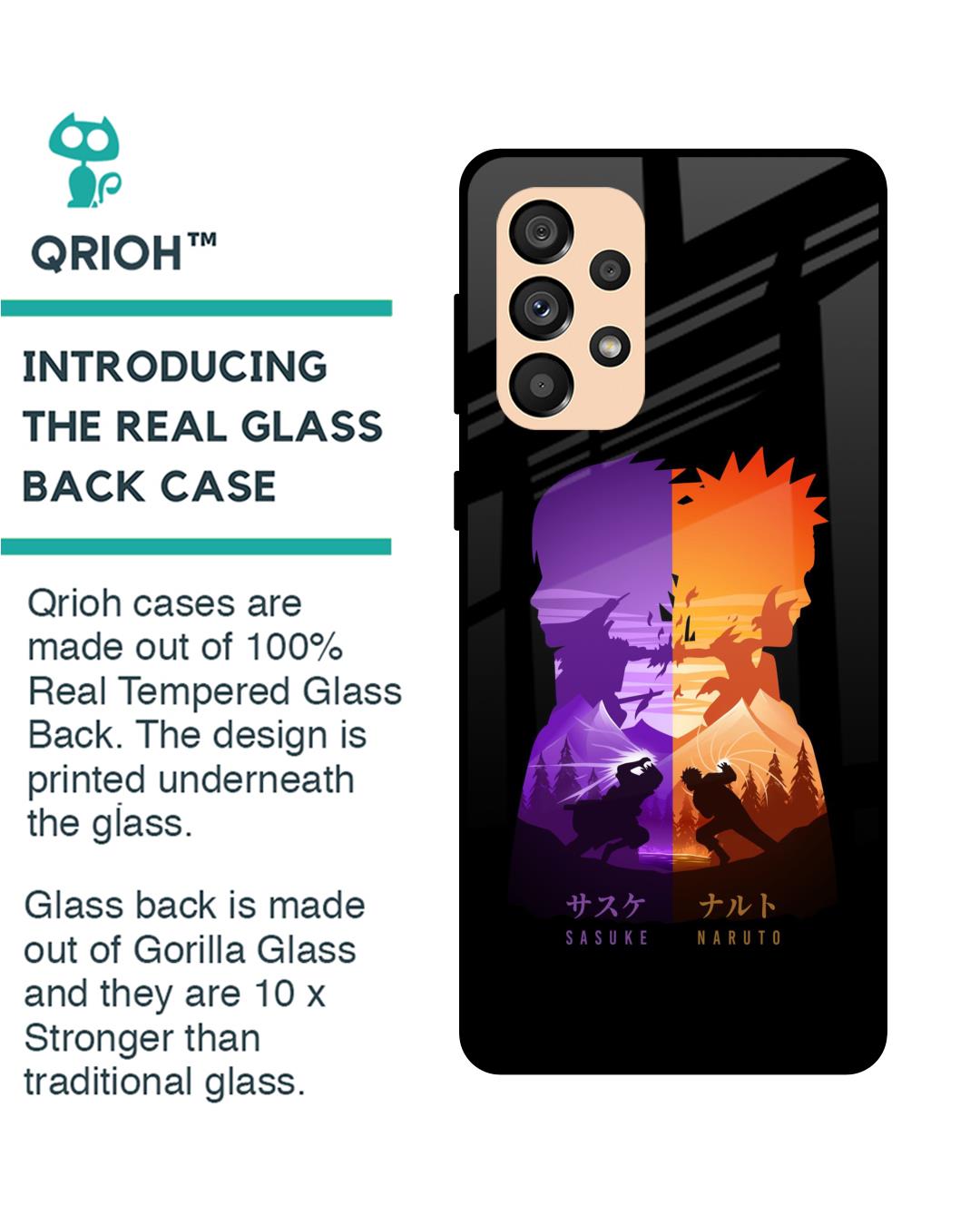 Shop Minimalist Anime Premium Glass Case for Samsung Galaxy A33 5G (Shock Proof,Scratch Resistant)-Back