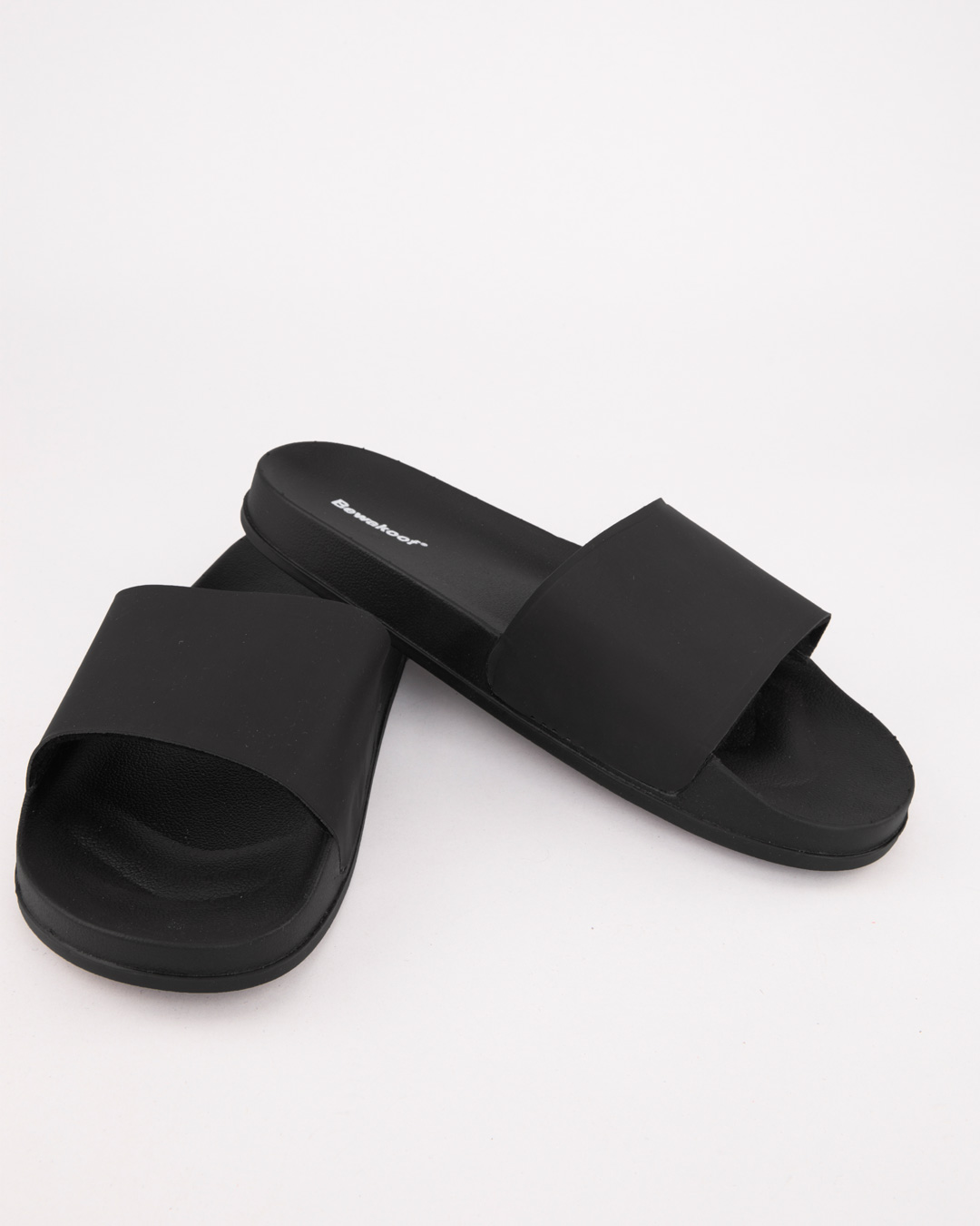 plain black slippers womens