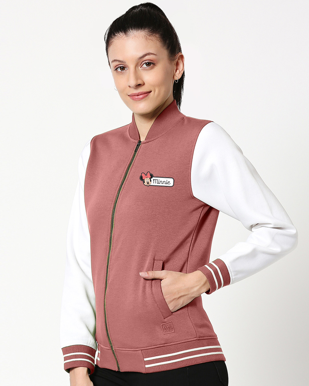 pink varsity sweater