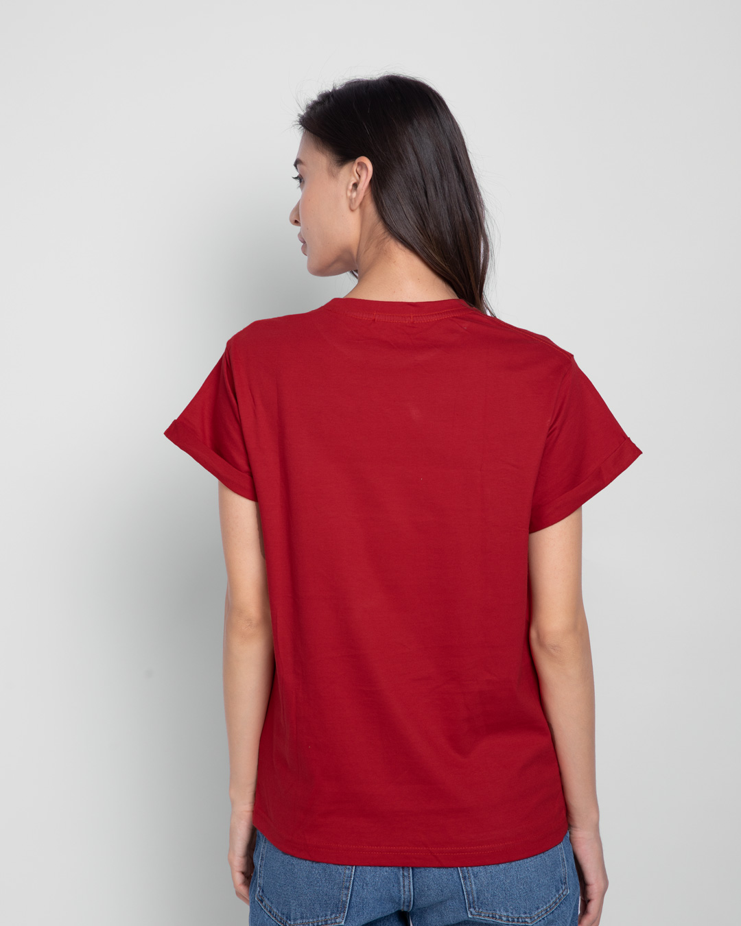 Shop Women's Red Minnie Love Hyper Print Boyfriend T-shirt-Back