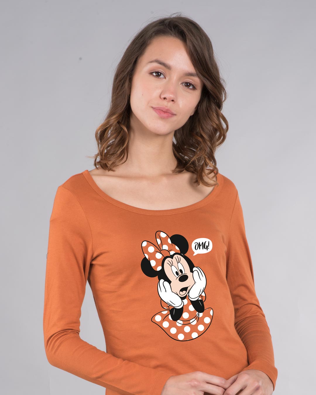 Minnie Says Omg Scoop Neck Full Sleeve T-Shirt (DL)