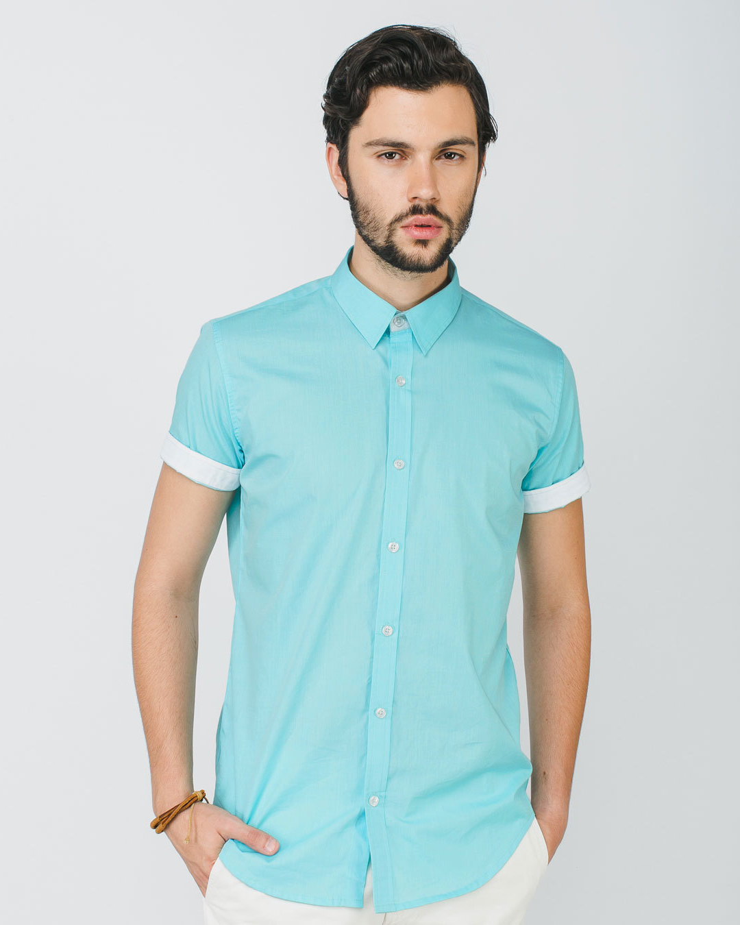 Buy Mint Green Half Sleeve Shirt for Men green Online at Bewakoof