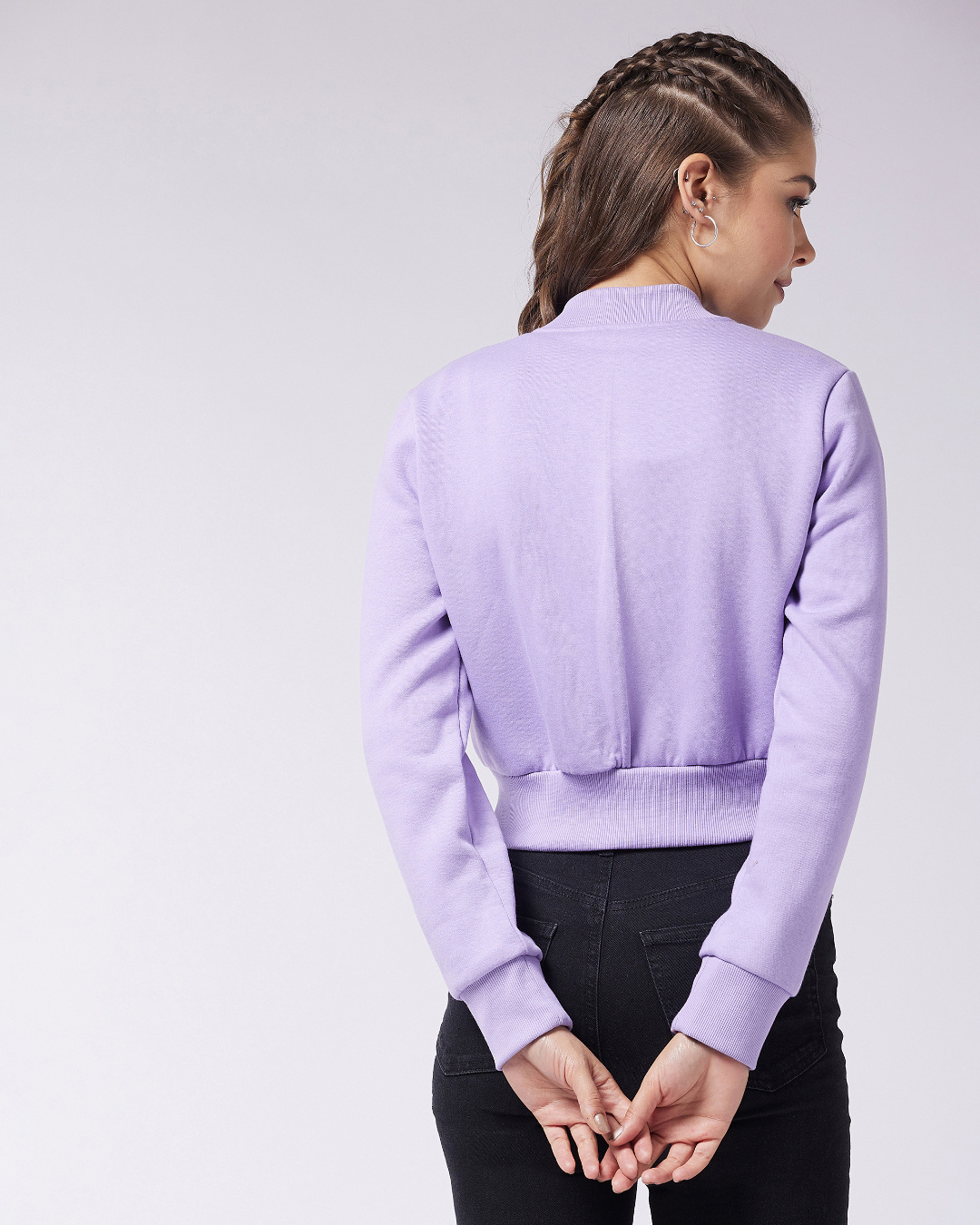 Shop Women's Purple  Relaxed Fit Jacket-Back