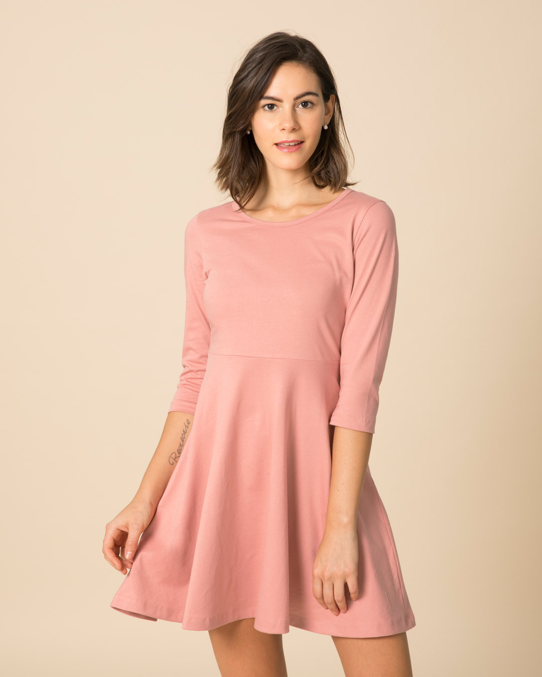 Buy Misty Pink Flared Dress Online at Bewakoof