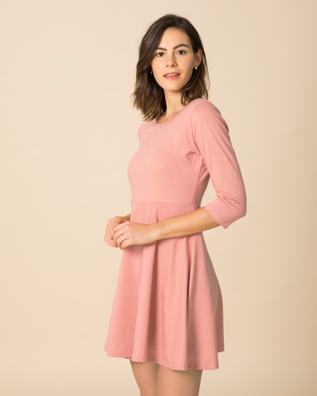 Shop Misty Pink Flared Dress-Back