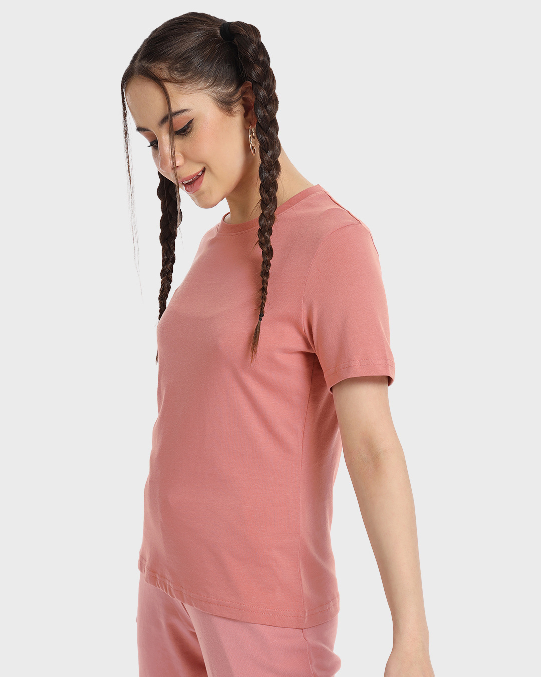 Shop Misty Pink Half Sleeve T-shirt-Back