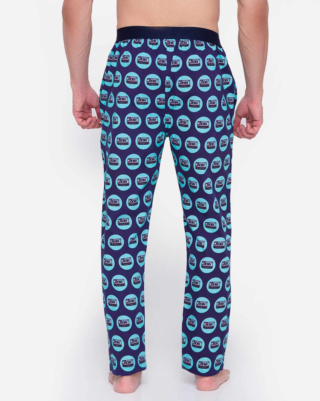 Shop Mixed Tape Men Pyjamas Blue-Back