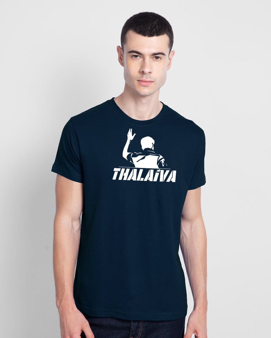 Buy MOJOTRACK Thalaiva Mens Half Sleeve T-Shirt for Men Blue ...