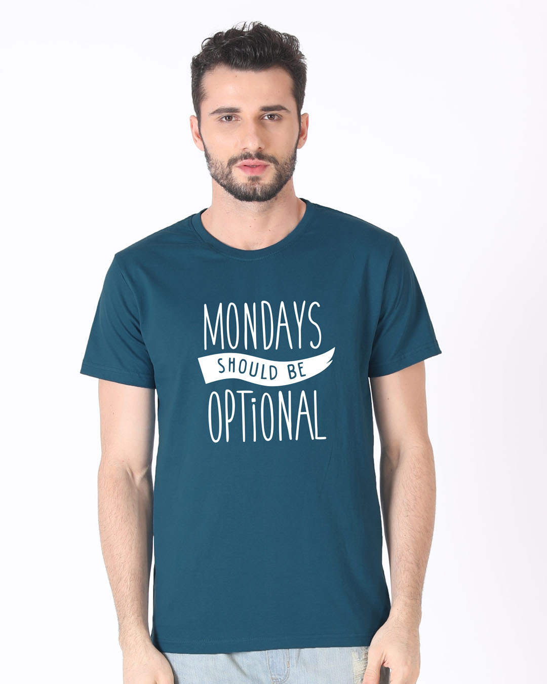 Shop Monday Blues Half Sleeve T-Shirt-Back