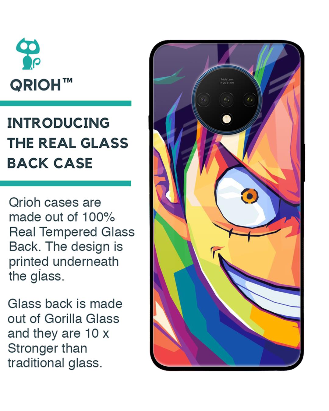 Shop Monkey Wpap Pop Art Premium Glass Case for OnePlus 7T (Shock Proof,Scratch Resistant)-Back