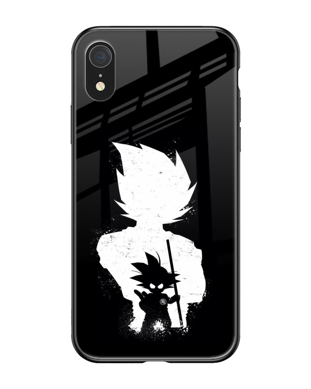 Shop Monochrome Goku Premium Glass Case for Apple iPhone XR (Shock Proof,Scratch Resistant)-Front