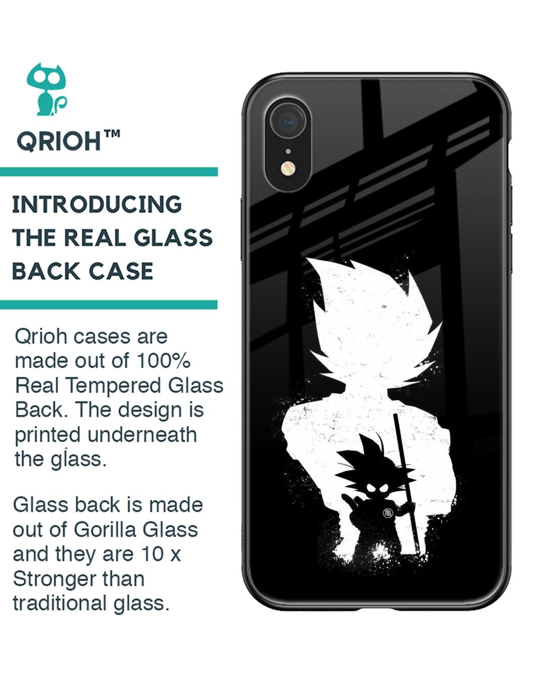 Shop Monochrome Goku Premium Glass Case for Apple iPhone XR (Shock Proof,Scratch Resistant)-Back