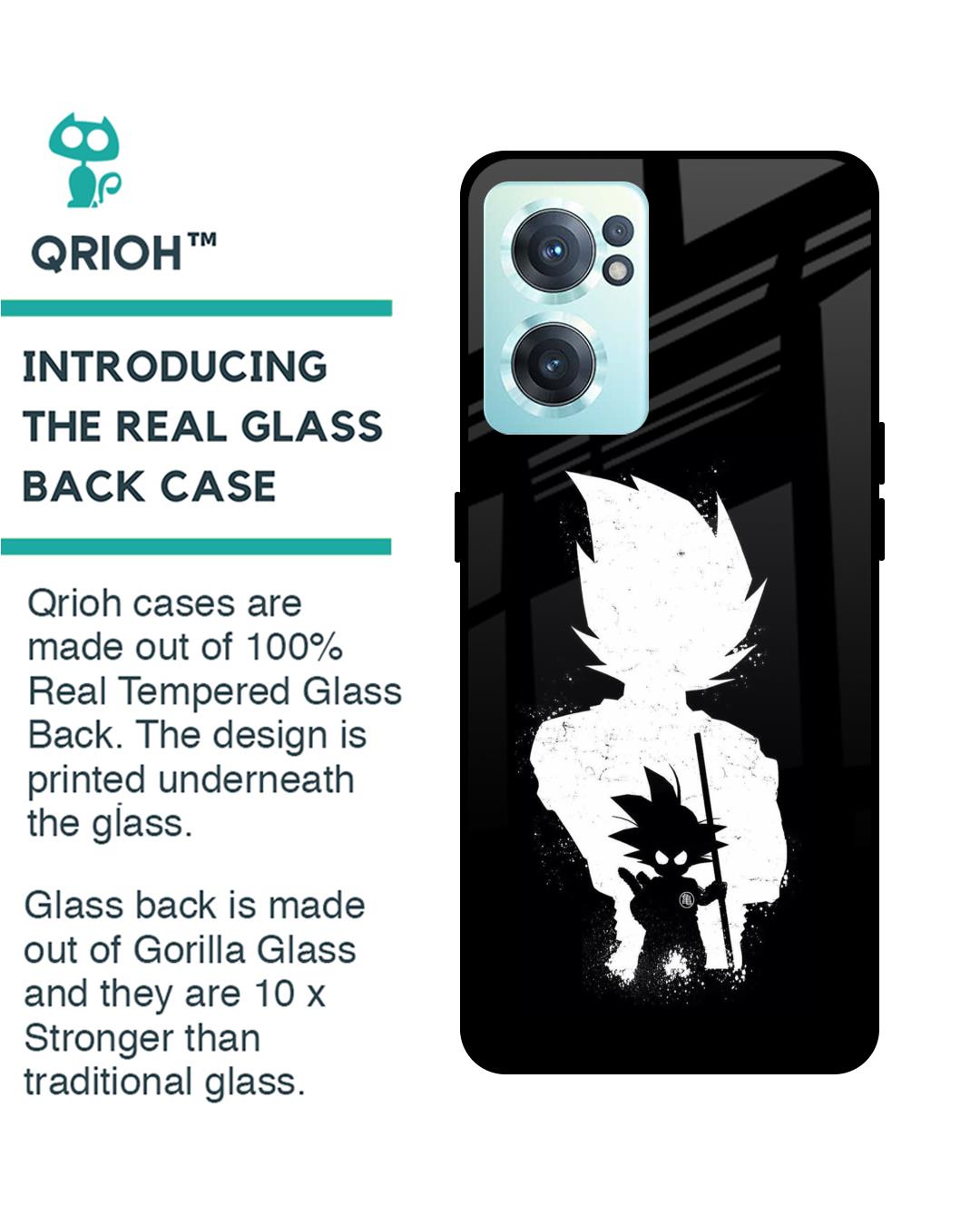 Shop Monochrome Goku Premium Glass Case for OnePlus Nord CE 2 5G (Shock Proof,Scratch Resistant)-Back