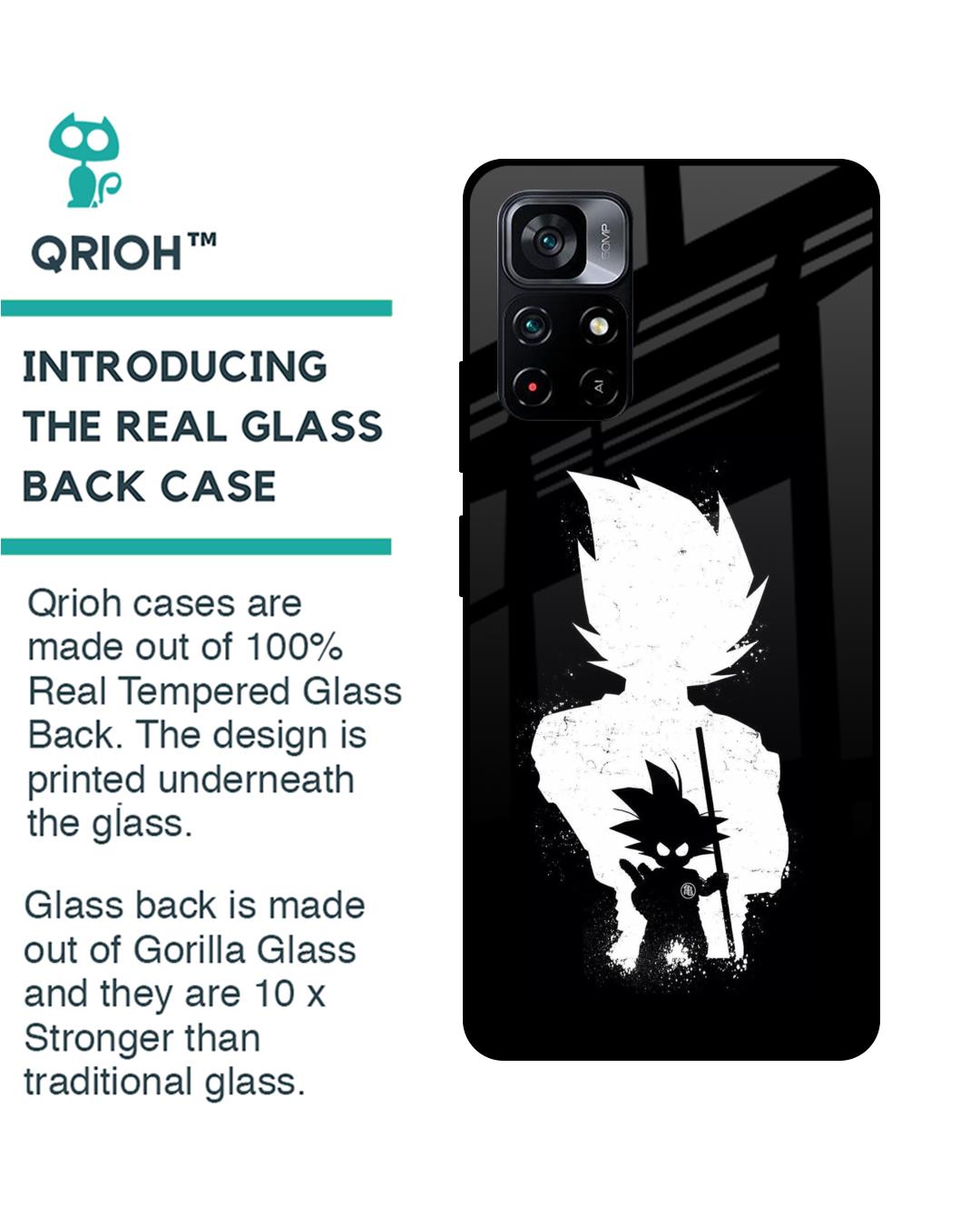Shop Monochrome Goku Premium Glass Case for Poco M4 Pro 5G(Shock Proof, Scratch Resistant)-Back
