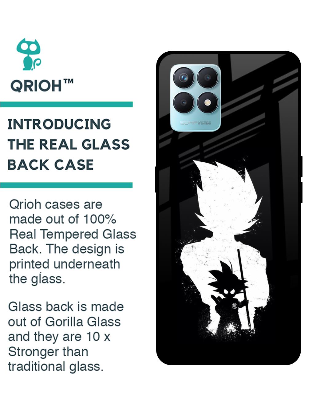 Shop Monochrome Goku Premium Glass Case for Realme Narzo 50(Shock Proof, Scratch Resistant)-Back