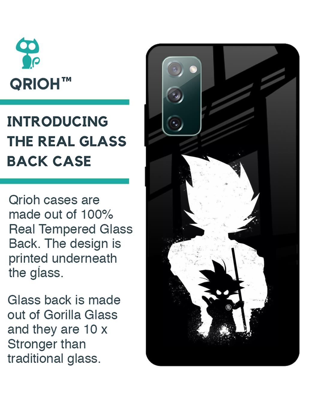 Shop Monochrome Goku Premium Glass Case for Samsung Galaxy S20 FE (Shock Proof,Scratch Resistant)-Back