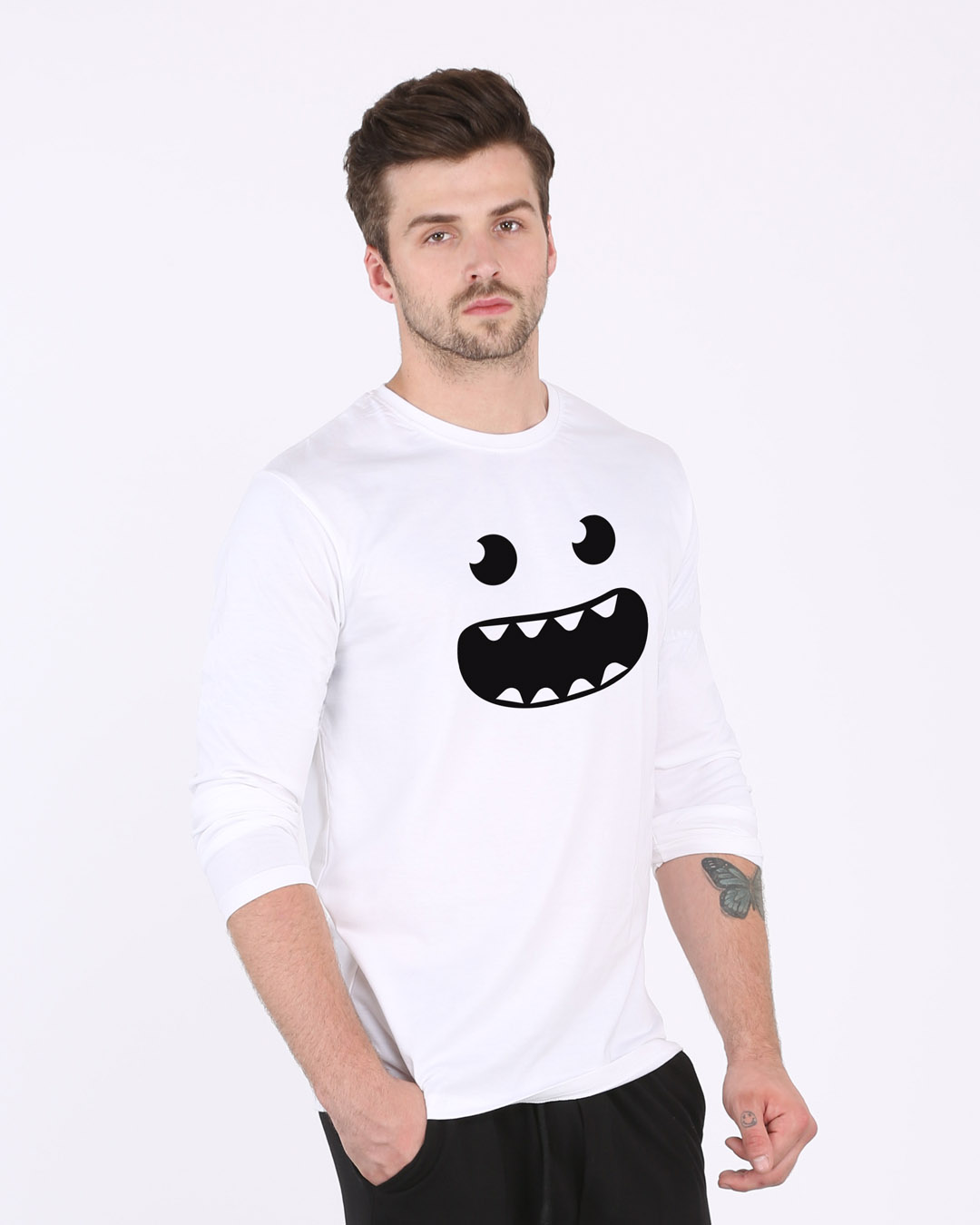 Shop Monster Smiley Full Sleeve T-Shirt-Back